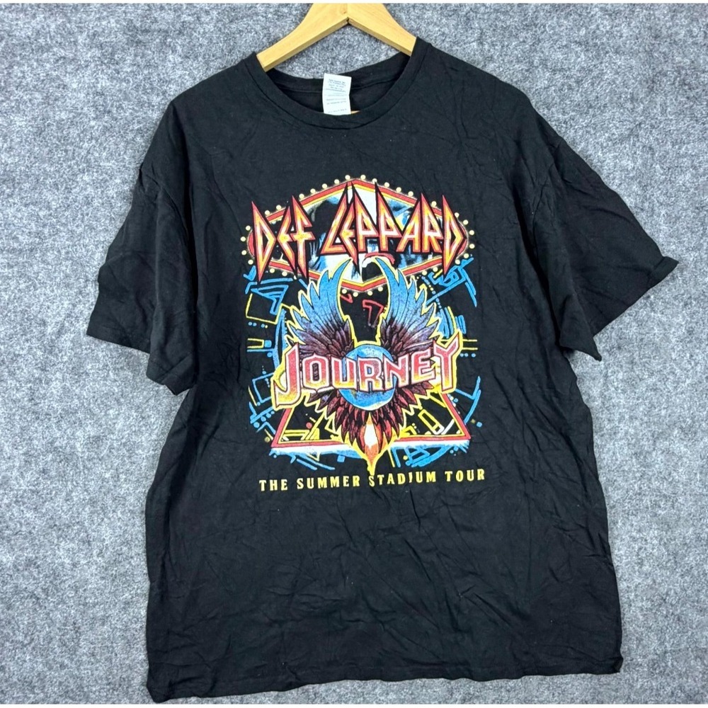 Def Leppard Journey Summer Stadium Tour Delta Pro Weight T-Shirt Adult XL Black